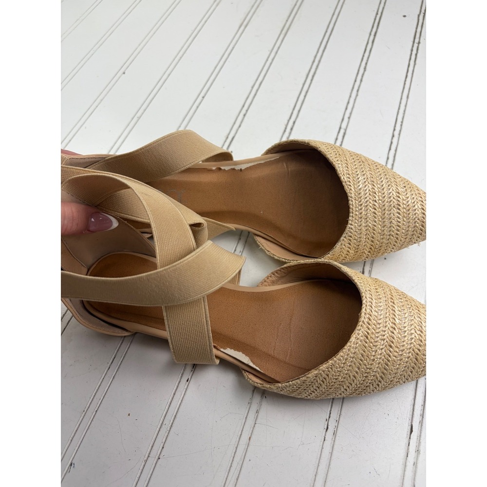 Sugar Vintage Y2K Woven Straw Ankle Strap Ballet Flats Women's Size 8.5 - Picture 7 of 9